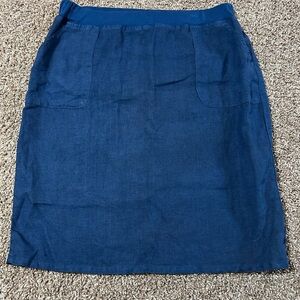 Allen Allen Women’s Blue Skirt 100% Linen Size M